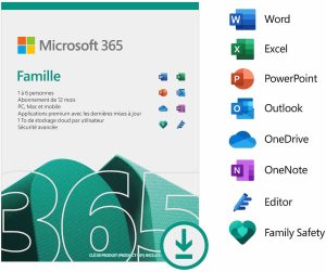 Microsoft 365 Famille Français - abonnement 12 mois pour six personnes Maroc